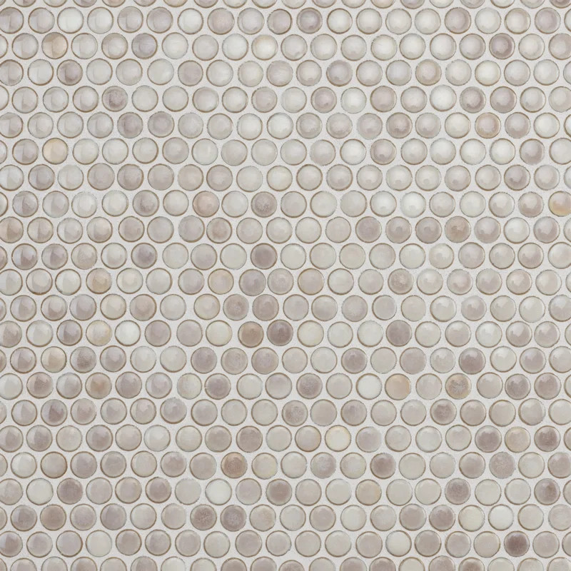 Hudson Penny Round 11-7/8 " x 12-5/8 " Porcelain Mosaic Floor & Wall Tile | Wayfair North America