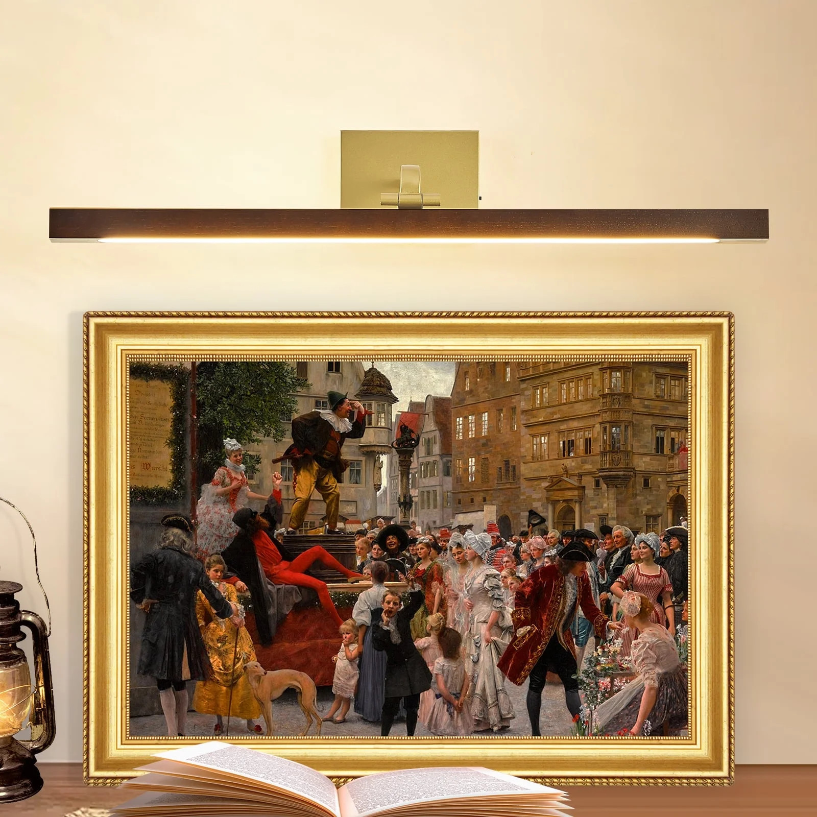 Wood Picture Lights for Wall, Gold Hardwired 27.5" Long LED Wall Picture Vintage Artwork Painting... | Walmart (US)