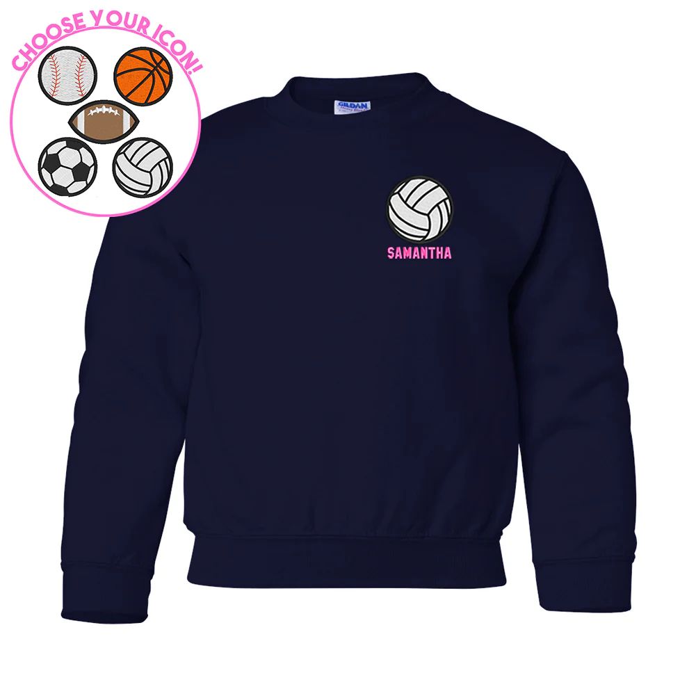 Kids Make It Yours™ Sports Icon Crewneck Sweatshirt | United Monograms