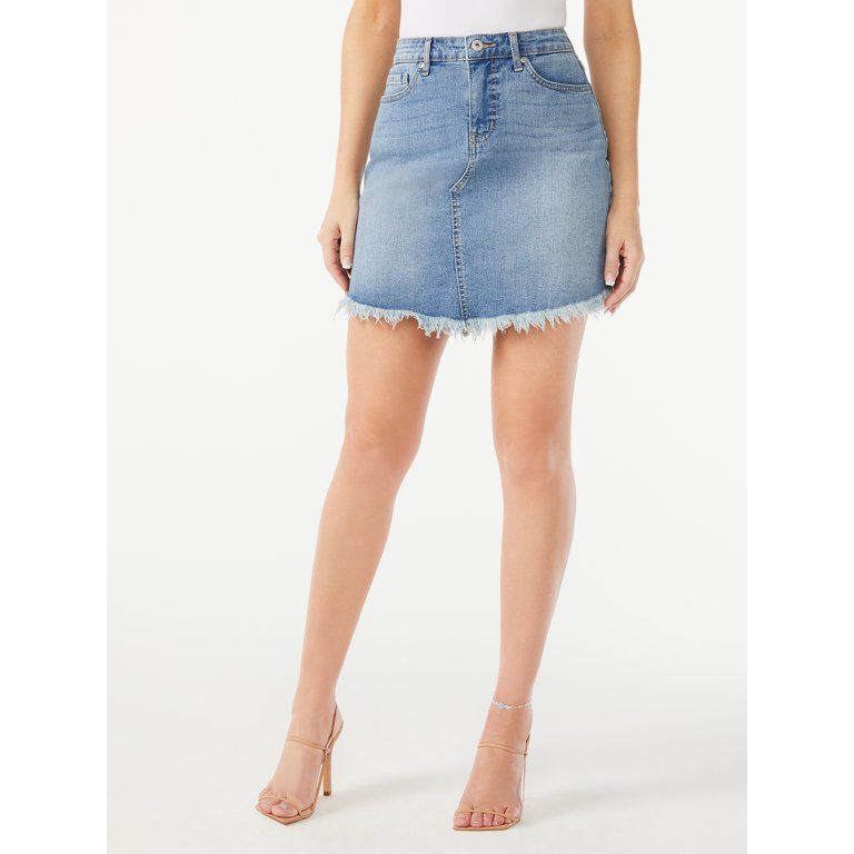 Sofia Jeans by Sofia Vergara Women's Mini Skirt with Curved Hem | Walmart (US)