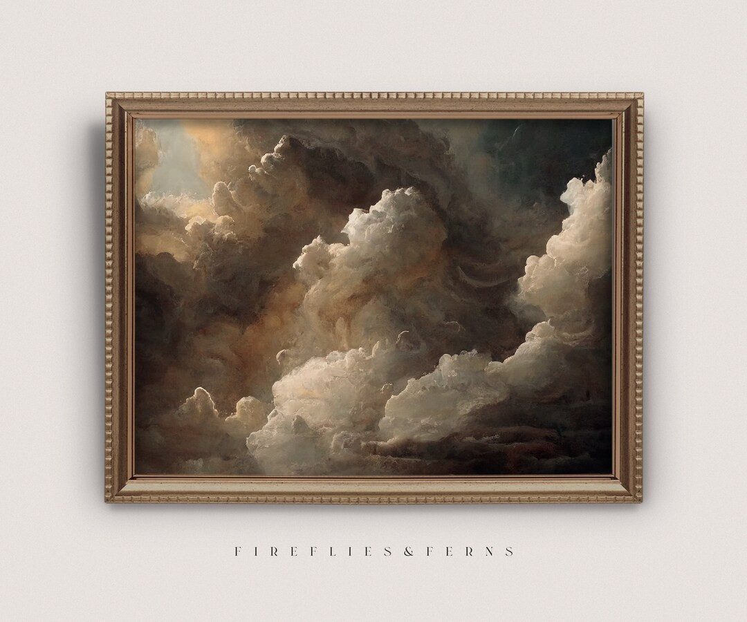 Gothic Sky Cloud Study, Dark Academia Print, Goth Wall Decor, Oil Painting, Aesthetic, Moody Cott... | Etsy (US)