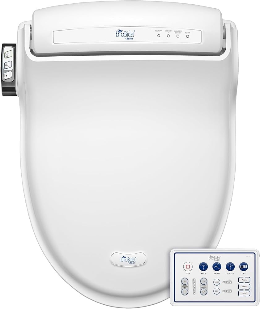 Bio Bidet BB1000 Warm Water Bidet Seat, Air Dryer, Heated Seat with Slow Close Lid, Remote Contro... | Amazon (US)