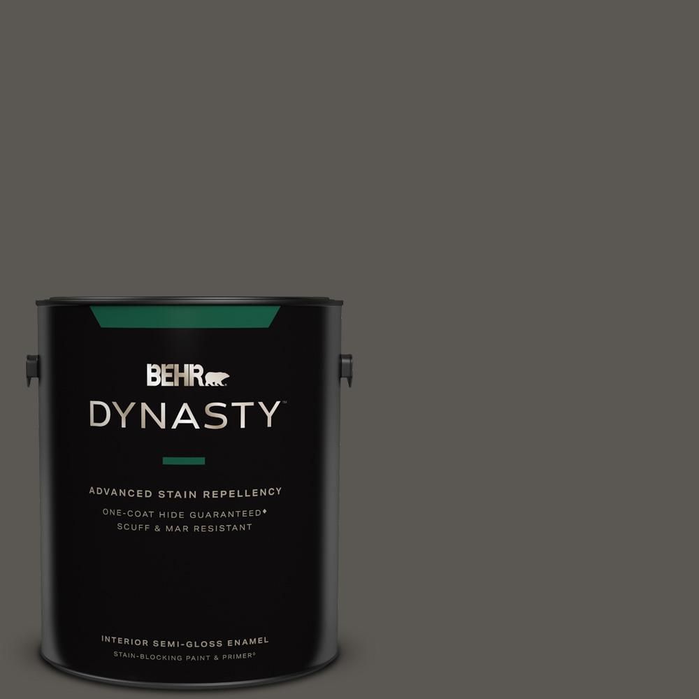 BEHR DYNASTY 1 gal. #MQ2-62 Peppery One-Coat Hide Semi-Gloss Enamel Interior Stain-Blocking Paint &  | The Home Depot