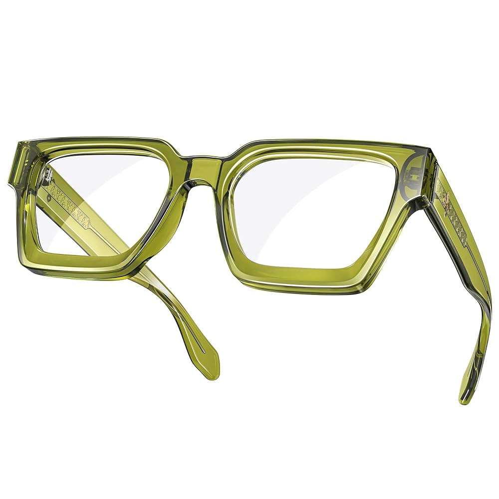 VISOONE Enhanced Version Rectangle Chic Preppy Look Blue Light Blocking Glasses for Women Men RIV... | Amazon (US)