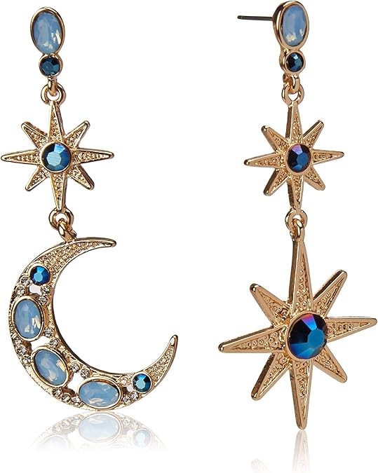 Betsey Johnson Celestial Moon & Star Drop Earrings | Amazon (US)