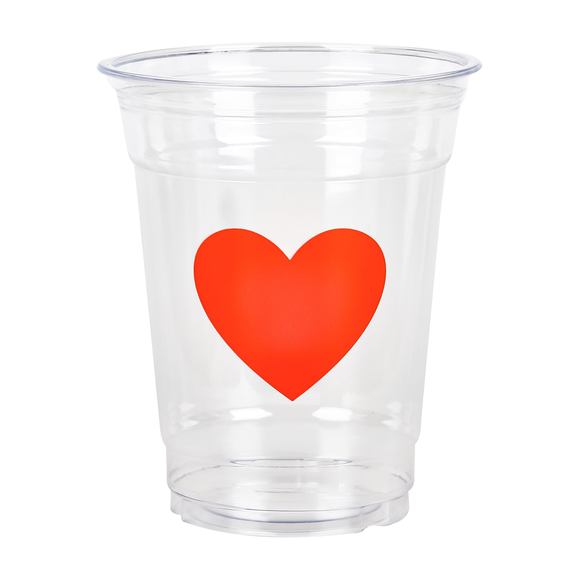 AimFun 50Pcs Valentine's Day Plastic Cups Red Heart Party Cups 12oz Clear Heart Disposable Drinki... | Amazon (US)