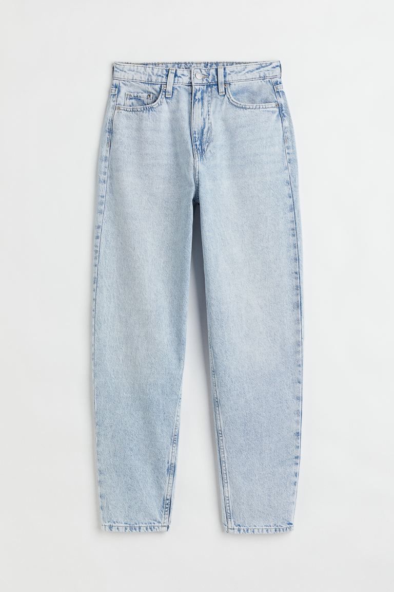 Conscious choice  Loose-fit, 5-pocket jeans in thick cotton denim. Extra-high waist, zip fly with... | H&M (US + CA)