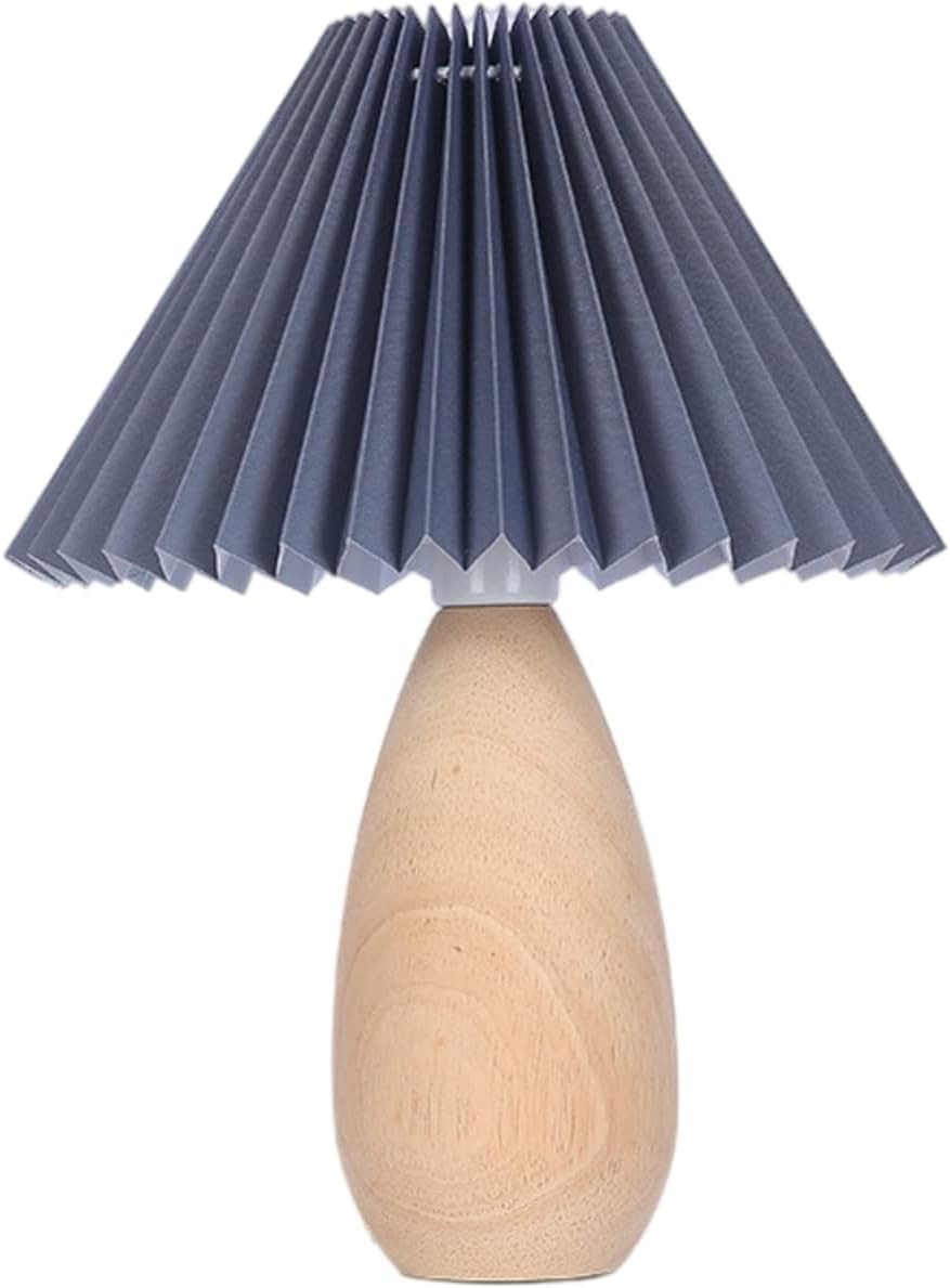 NC Bedroom Table Lamp Nordic Style Wooden Home Stay Atmosphere Creative Pleated Lamp Decorative T... | Amazon (US)