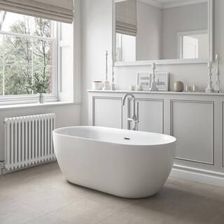 Aldrich 59 in. Acrylic Flat Bottom Non-Whirlpool Bathtub in White | The Home Depot