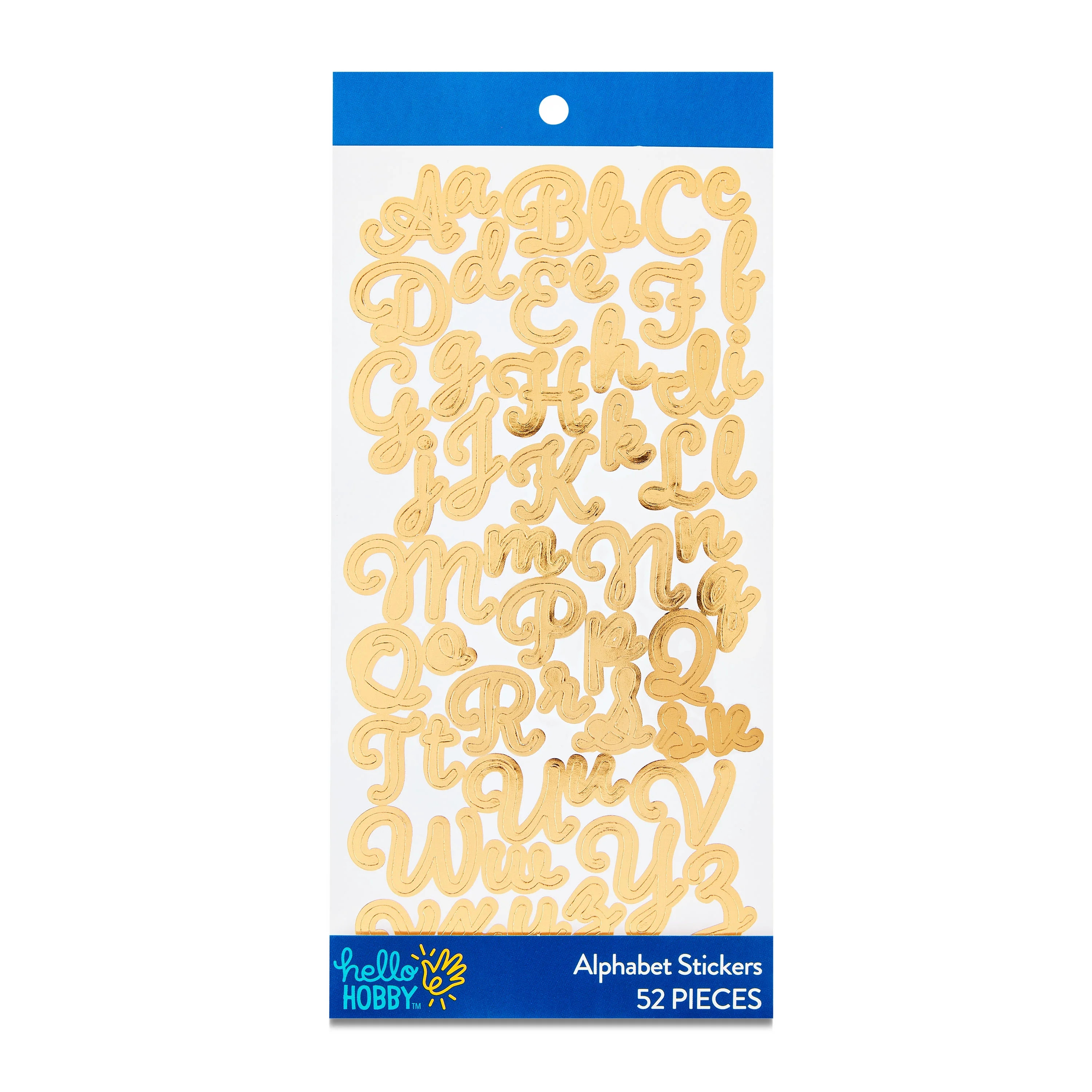 Hello Hobby Gold Foil Alphabet Stickers, 52 Count | Walmart (US)