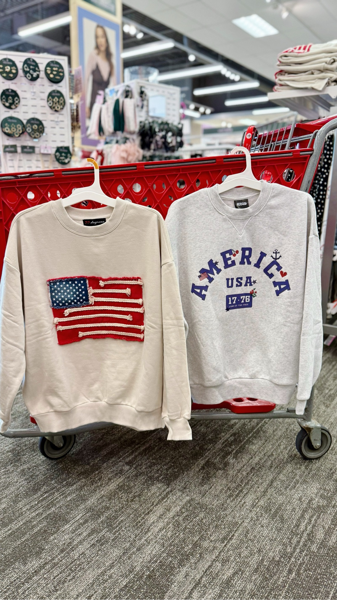My two favorite Americana sweatshirts at Target right now 🇺🇸 Perfect for MDW, 4th of July, and chilly summer nights ♥️🤍💙

#LTKSeasonal #LTKootd