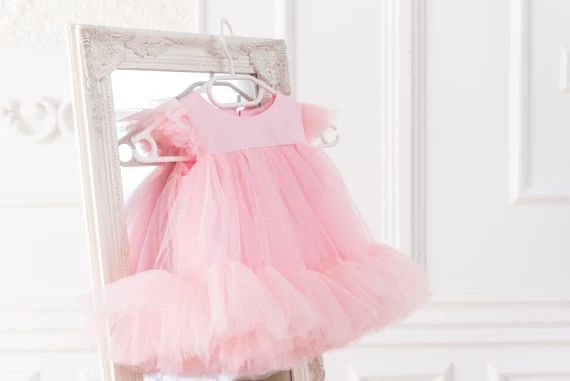 Pink Cake Smash Dress, Tulle Dress, Baby Girl Dress, 1st Birthday Dress, Toddler Tulle Dress, For... | Etsy (US)