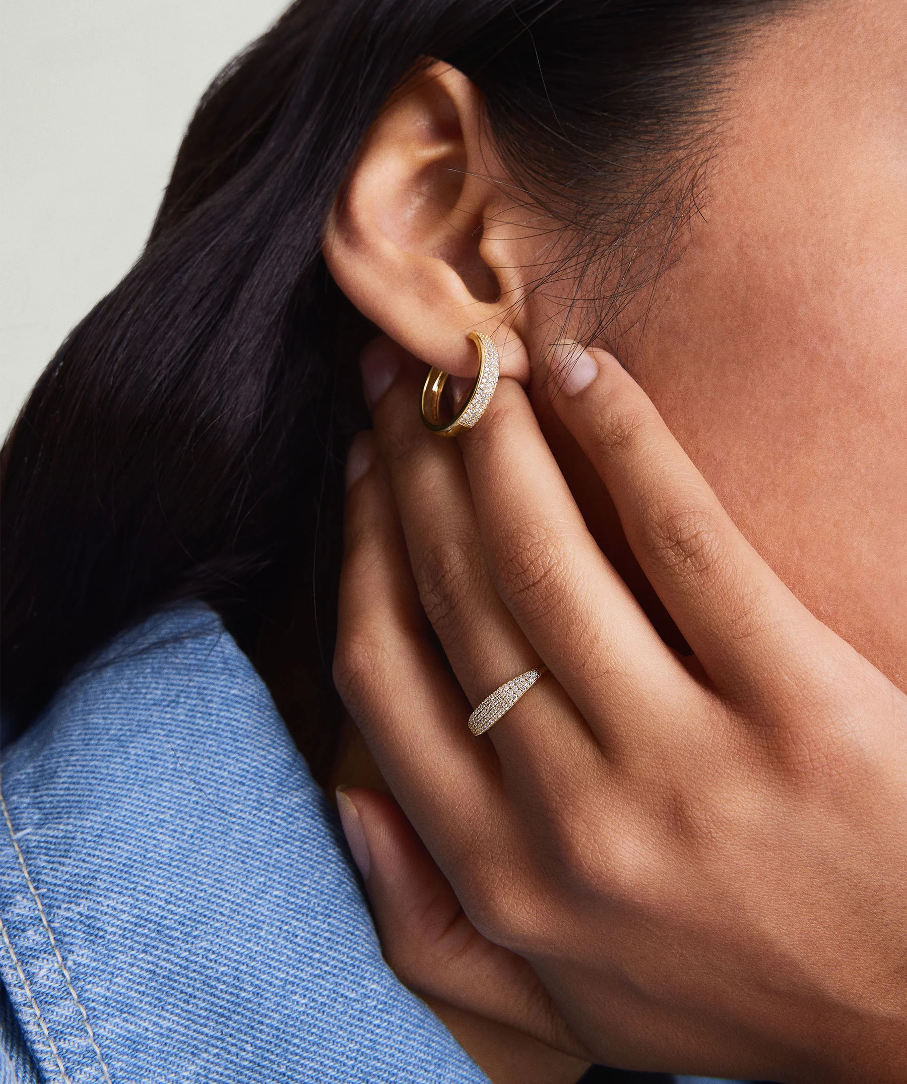 Pavé Diamond Slim Signet | Mejuri Fine Crew
