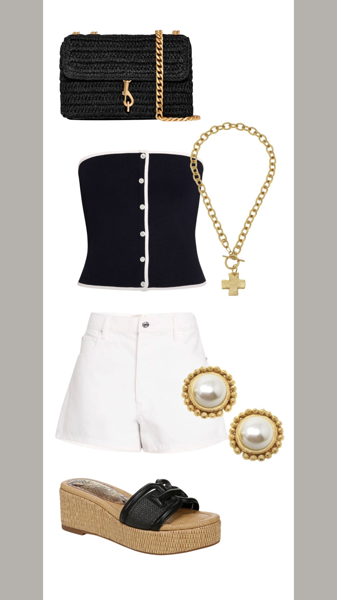 Summer outfit idea!

summer style, date night, girls night, brunch outfit, church clothes, strapless top, summer jean shorts, white jean shorts, summer sandals, wedges, pearl earrings, chunky jewelry, cross necklace, woven purse, summer accessories 

#LTKSeasonal #LTKItBag #LTKStyleTip