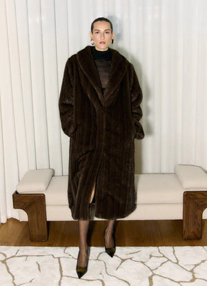 Brown Vintage Faux Fur Coat | DE SAVARY LONDON