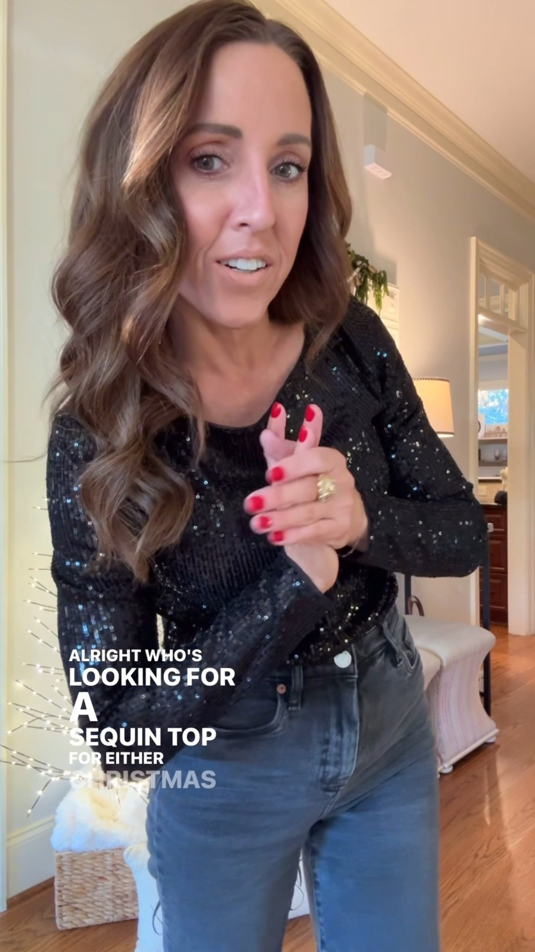 Sequin long sleeve top. Christmas party style. New Year’s Eve style. Party sequins. 
Top S. 

#LTKOver40 #LTKHoliday #LTKSaleAlert