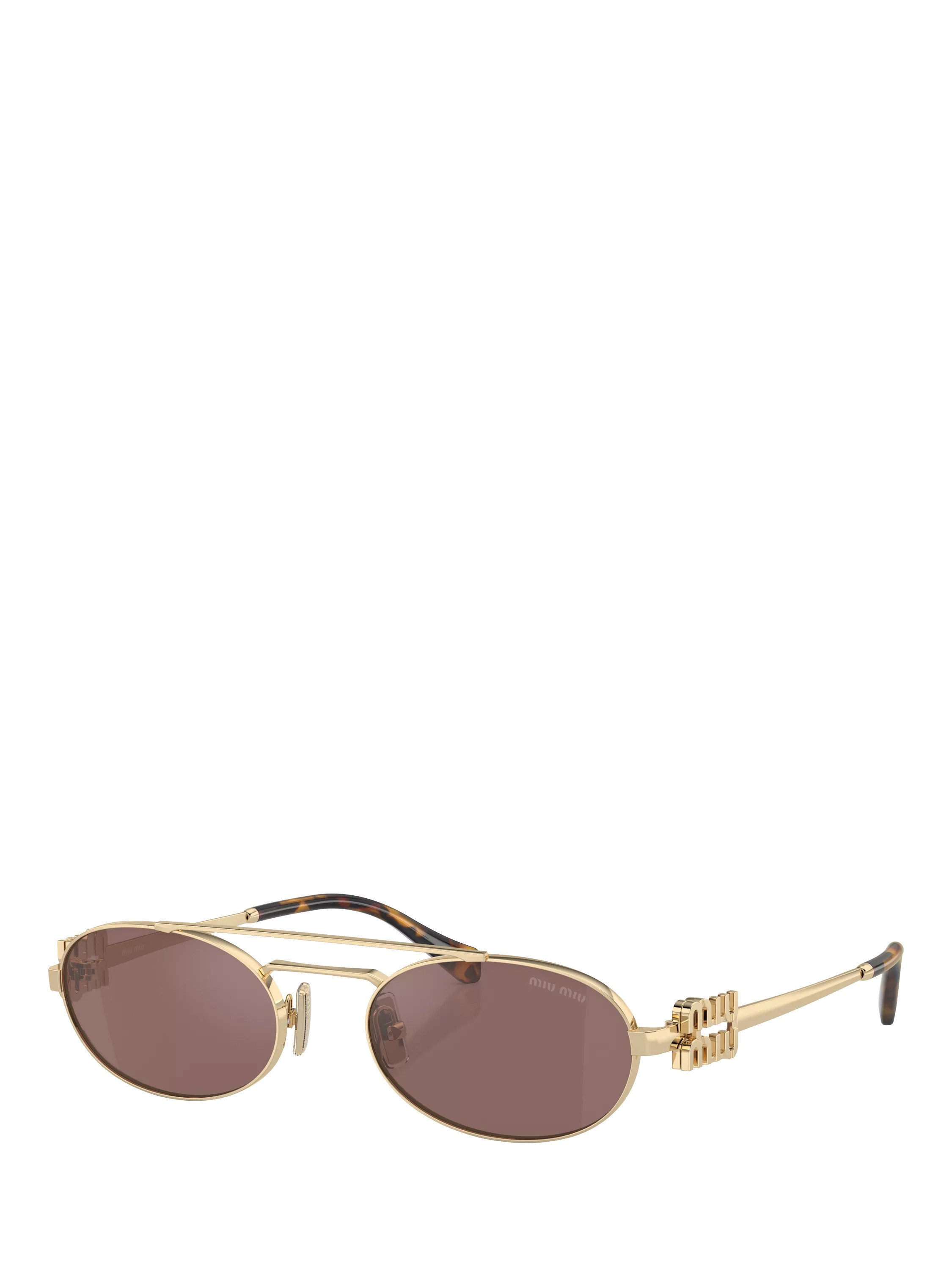 Miu Miu MU54ZS Women's Oval Sunglasses, Pale Gold | John Lewis (UK)