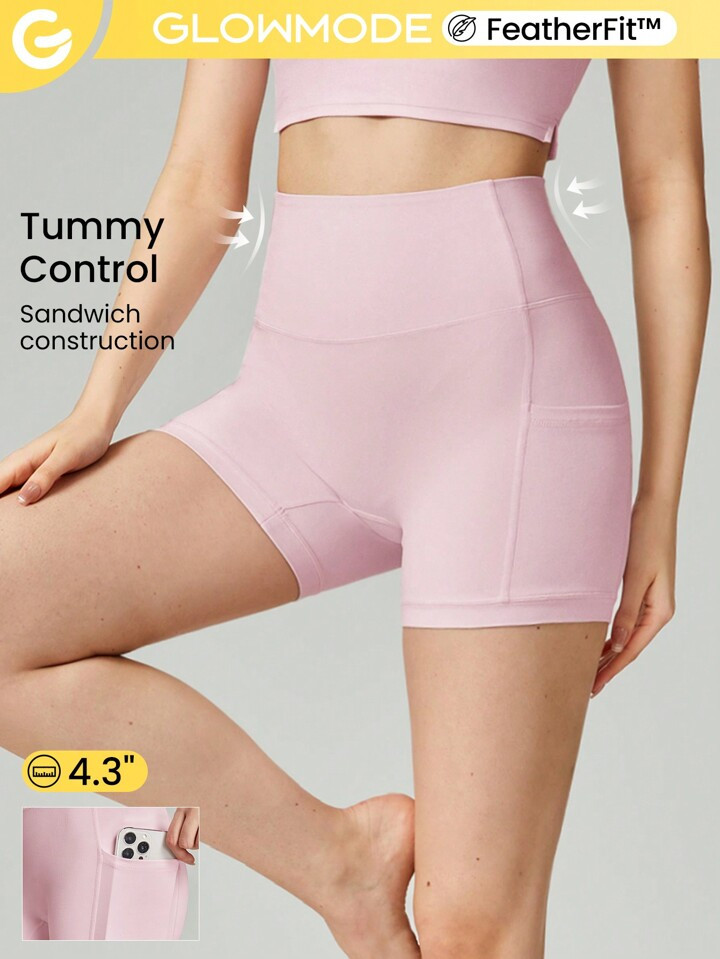 GLOWMODE 4.3" FeatherFit™ Anti Roll-Down Pocket Bike Shorts Non Front Seam Breathable Cycling R... | SHEIN