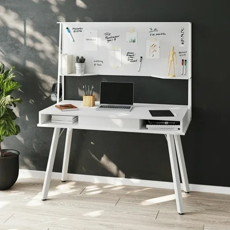 Study Computer Desk with Storage Magnetic Dry Erase White Board White Furniture Office Desks/Work Su | Walmart (US)
