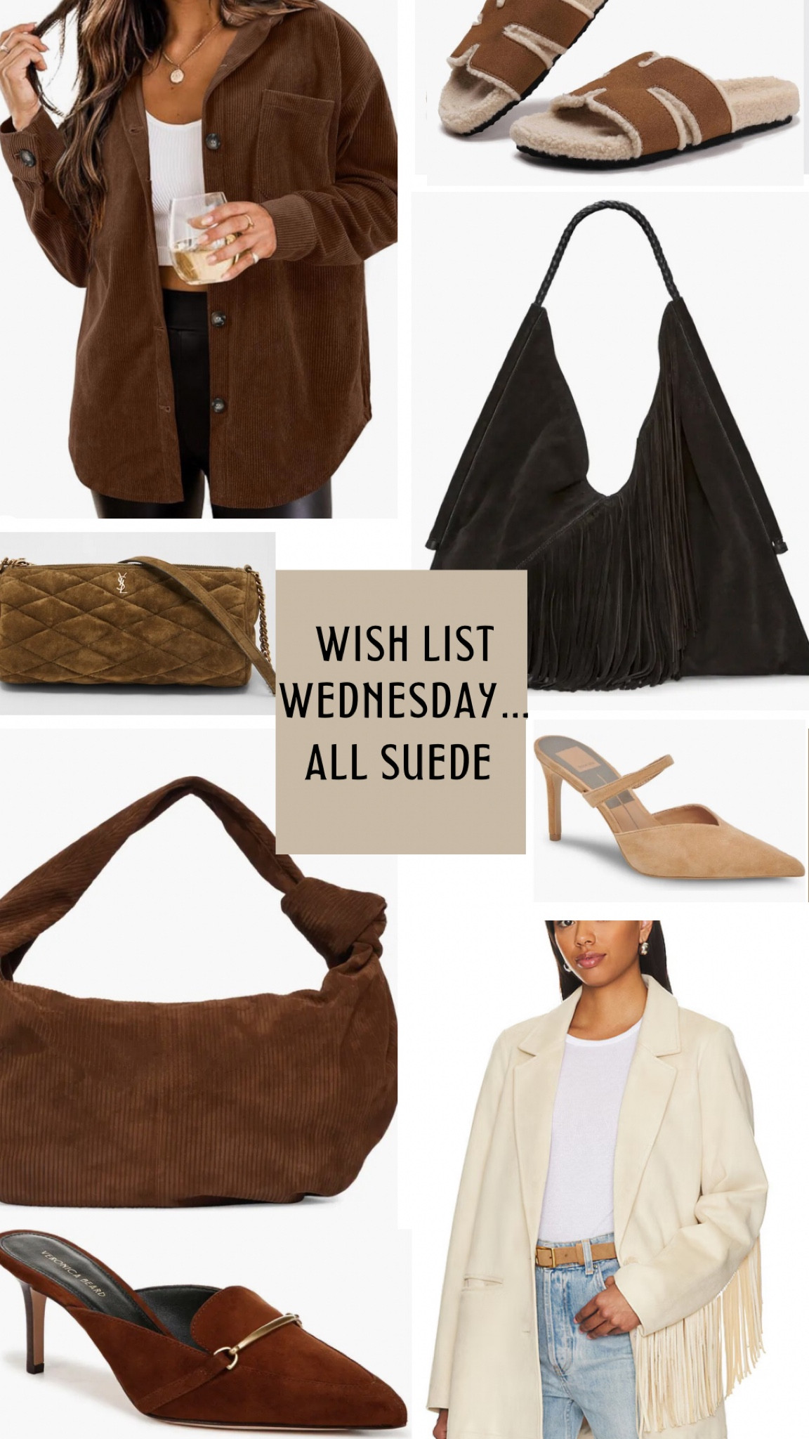 Wish list Wednesday! I’m loving this seasons soft suedes in all neutral shades. Looking for a new shoe, bag, or jacket to add in to your fall wardrobe? I got you! 

#LTKOver40 #LTKItBag #LTKStyleTip