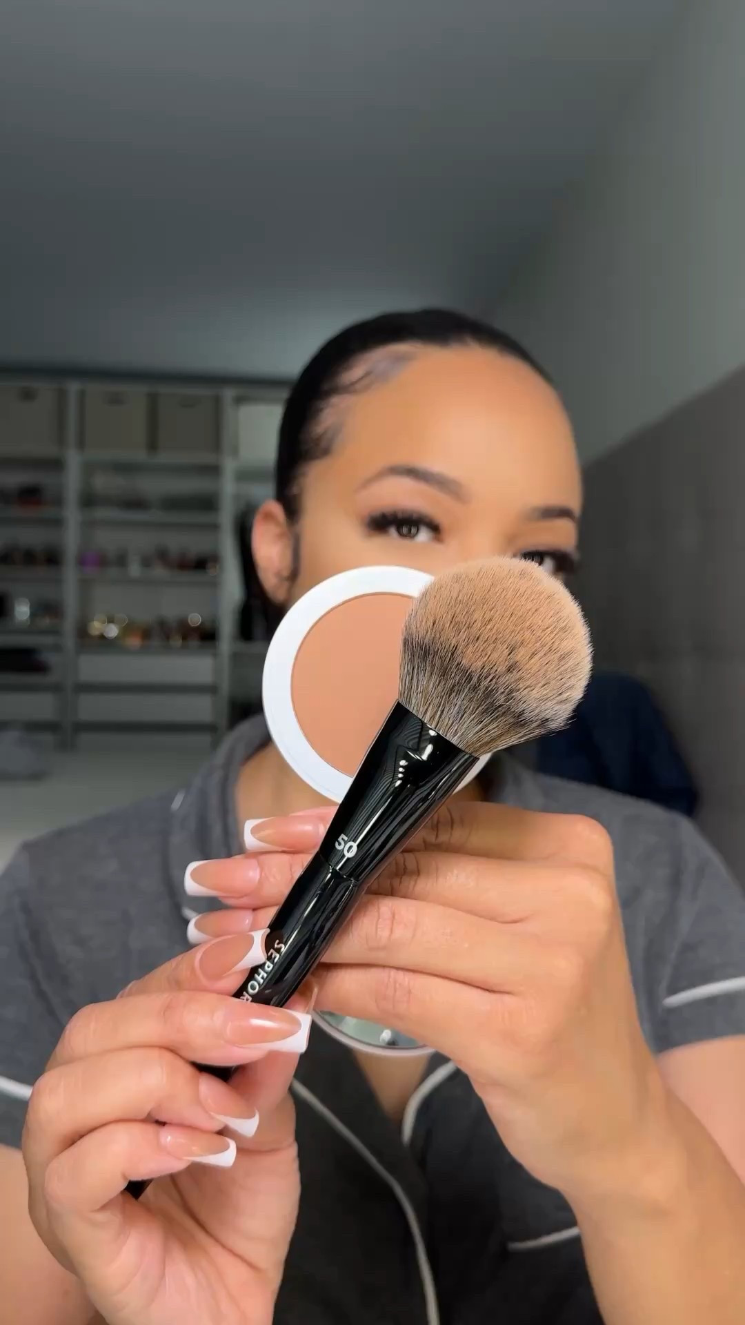 Makeup by Mario
SoftSculpt Talc-Free Blurring Bronzer 
in shade: medium dark

Sephora Brush 40

#LTKStyleTip #LTKItBag #LTKBeauty