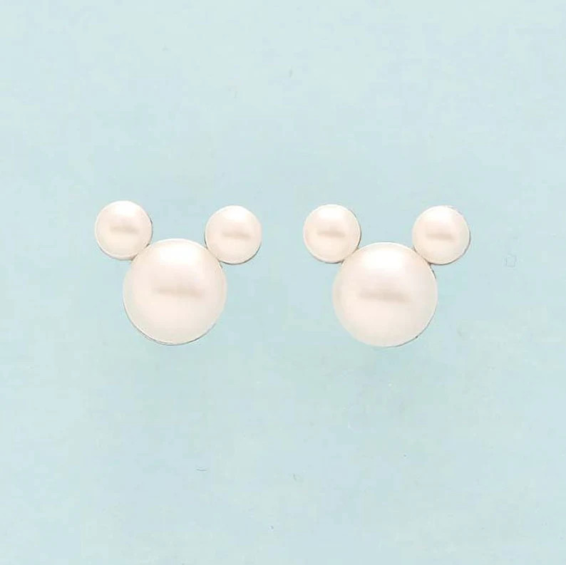 Mouse Stud Earrings, Pearl Earrings Women, Wedding Bridal Earrings, Bridesmaid Birthday Gift Pear... | Etsy (US)