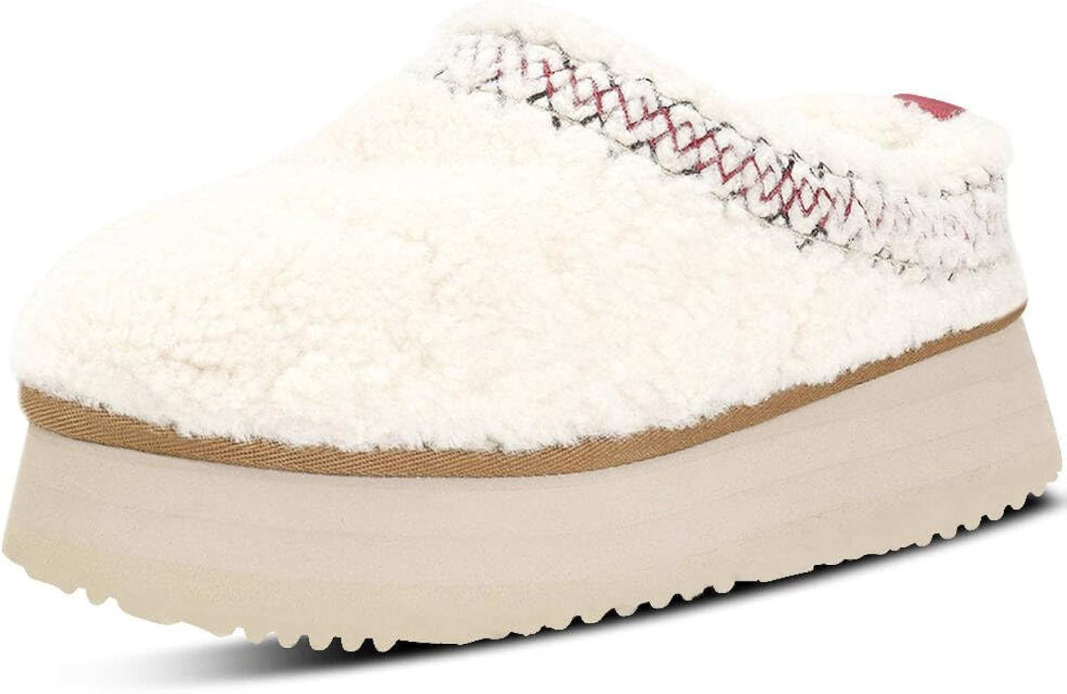 Platform Braid Slippers Mini Slippers Boots with Plush Fleece Lining Fuzzy Anti-Slip Snow Platfor... | Amazon (US)