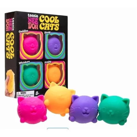 NEE DOH TEENIE COOL CATS 4-PACK STRESS BALL [4 KITTENS (CUDDLES, JINXY, WHISKERS, FRISKY)] | Walmart (US)