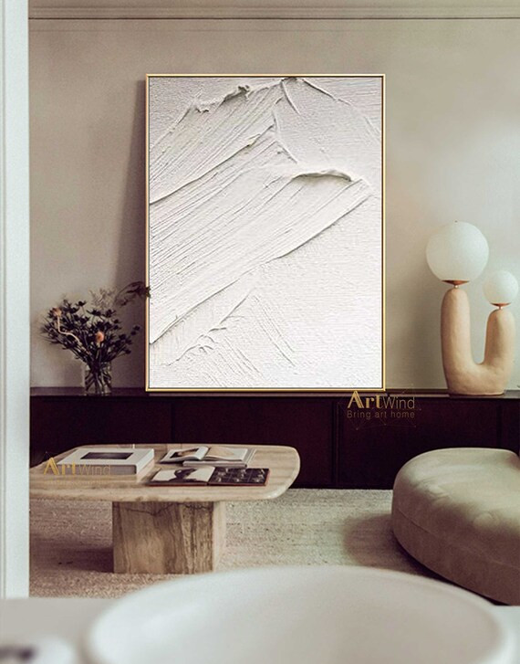 White Abstract Canvas Art 3D Textured Painting White Abstract Painting White Wall Art White Rich ... | Etsy (US)