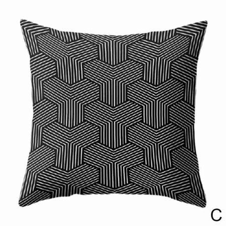 45*45cm Geometric Abstract Black And White Pillowcase Sofa Decoration Home Z1J4 | Walmart (US)