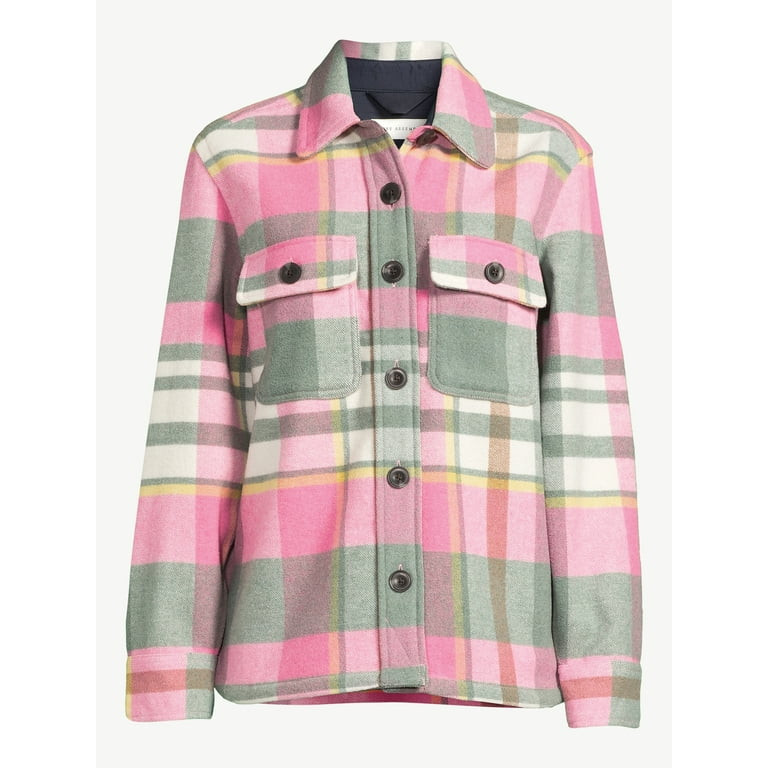Free Assembly Women's Wool Blend Shirt Jacket | Walmart (US)