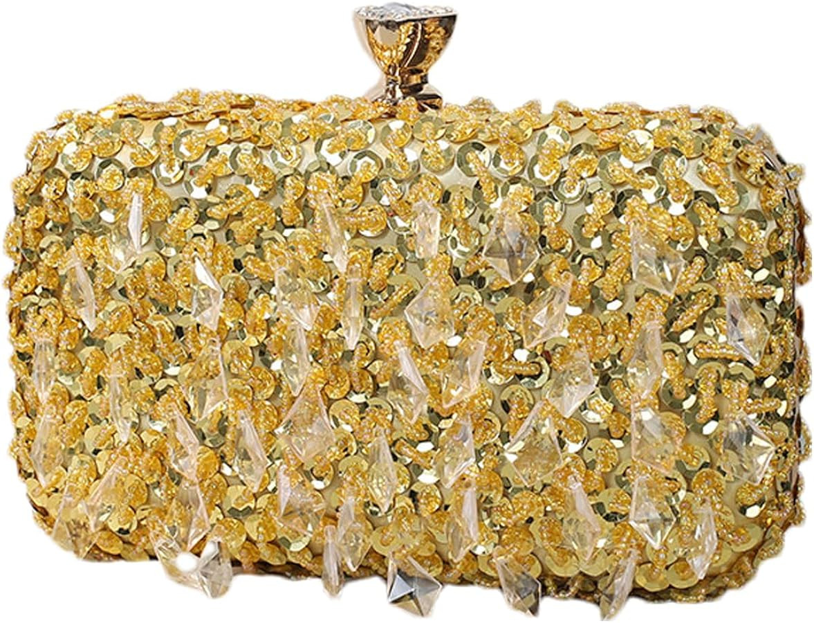 RomanticDesign Women Bling Evening Bag Fashion Embroidered Beaded Sequin Clutch Cocktail Wedding ... | Amazon (US)