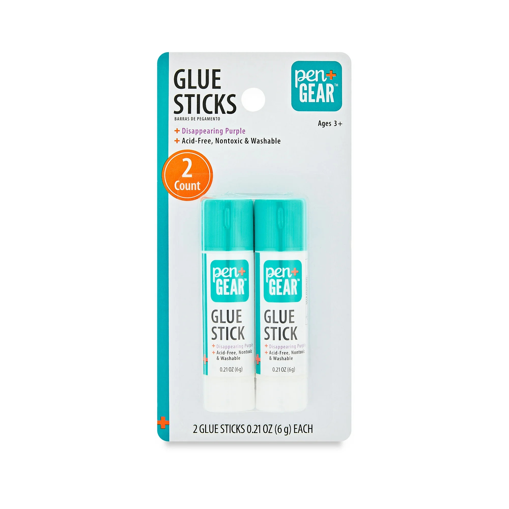 Pen+Gear School Glue Sticks, Washable/Disappearing Purple, 0.21 oz 2 Count, Dry Time 3 Min | Walmart (US)