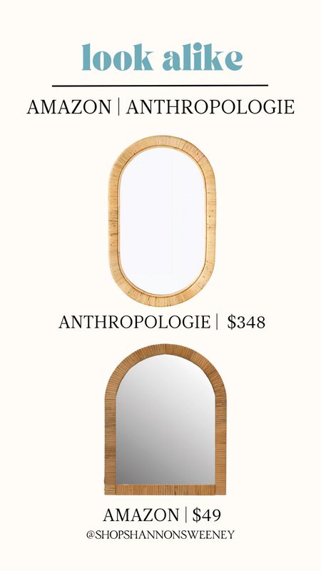 Look alike| look for less Anthropologie rattan mirror 

#LTKunder100 #LTKhome #LTKFind