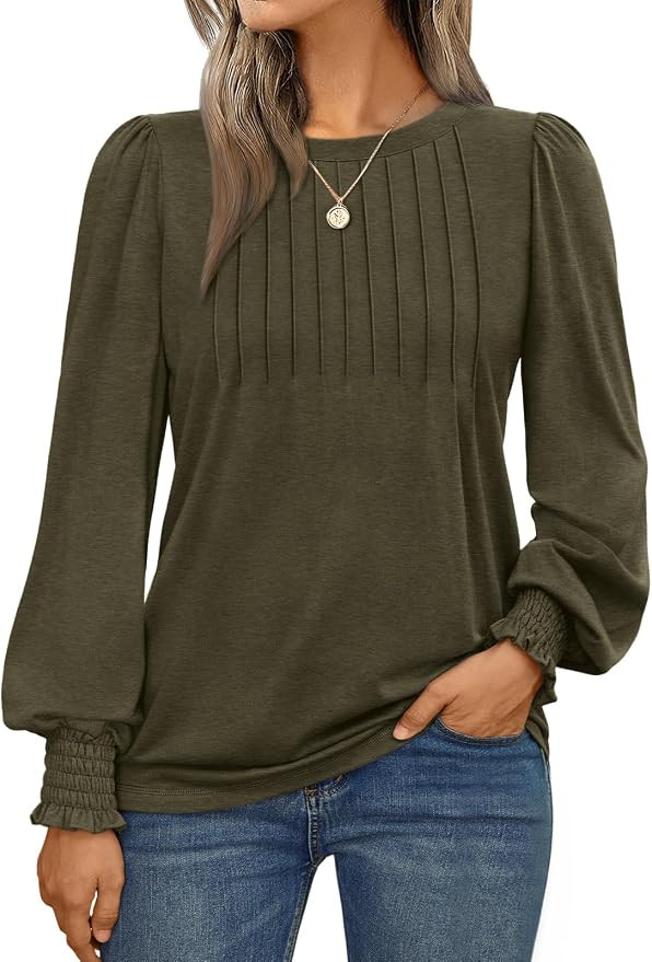 AUTOMET Womens Long Sleeve Shirts Fall Blouses Tops Business Casual Outfits | Amazon (US)