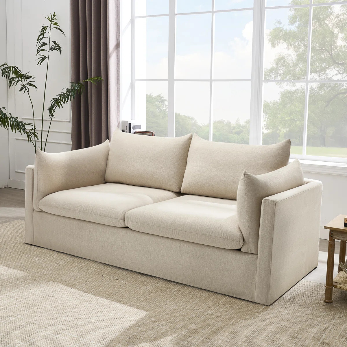Latitude Run\u00ae 81.3'' Square Arm Slipcovered Sofa & Reviews - Wayfair Canada | Wayfair North America