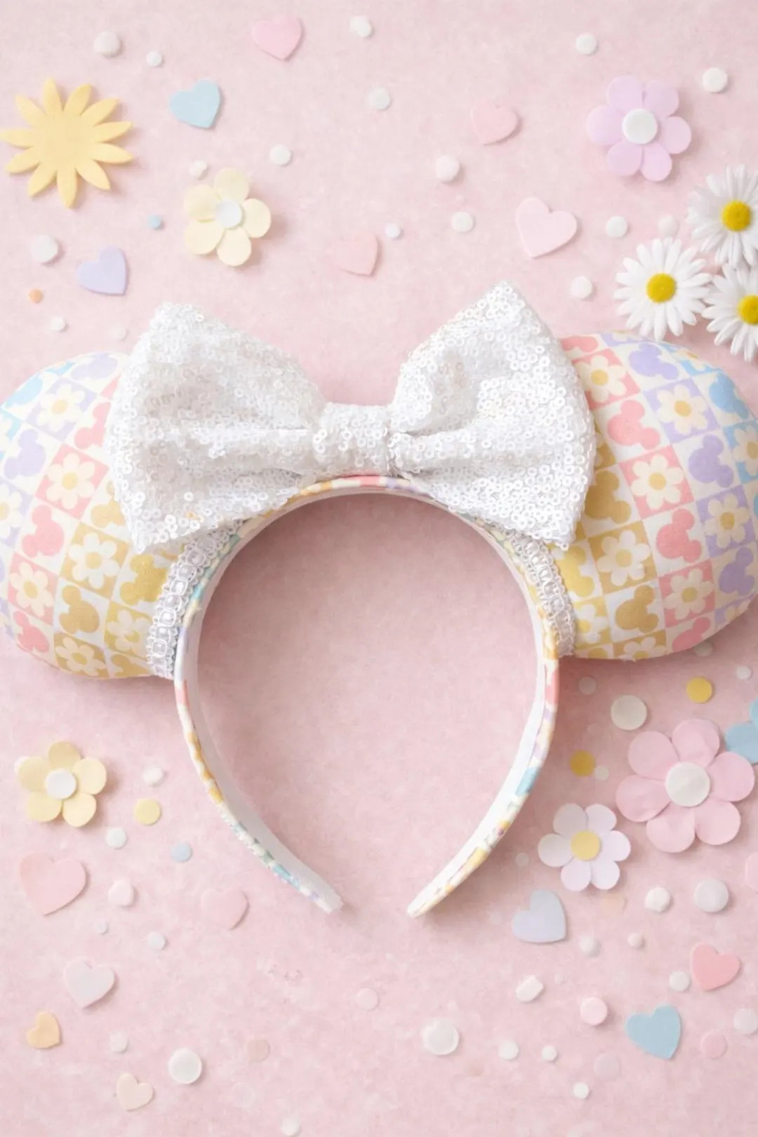 Pastel Daisy Day Dream Mickey Checkered Mouse Ears | Etsy (US)