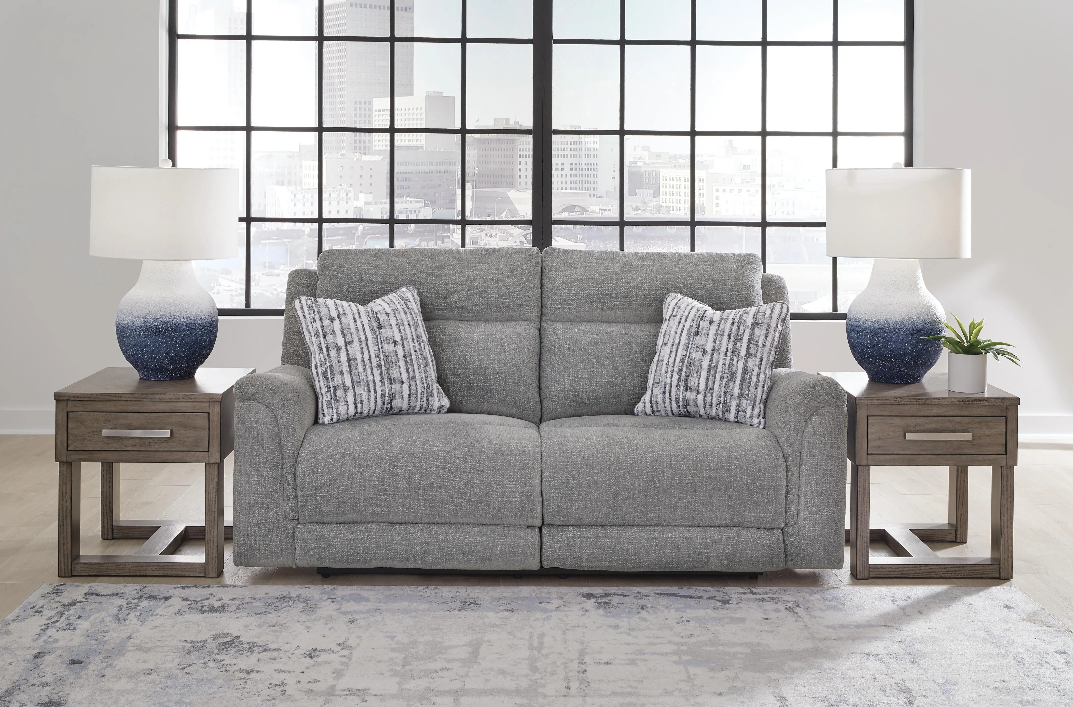 Overflow Next-Gen Nuvella\u2122 Performance Fabric Dual Power Reclining Sofa | Ashley | Ashley