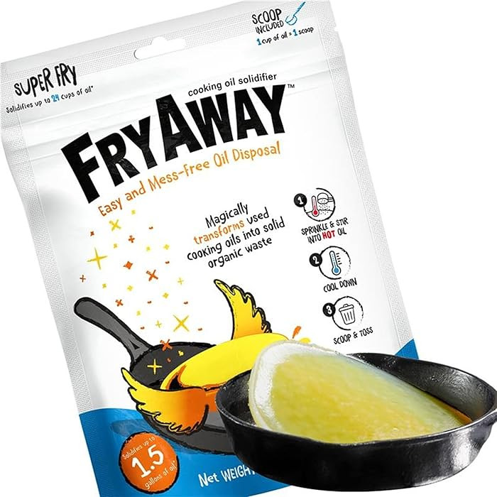 FryAway Cooking Oil Solidifier, Vegetable/Canola Oil Hardener for Easy Disposal, Natural Oils Sol... | Amazon (US)