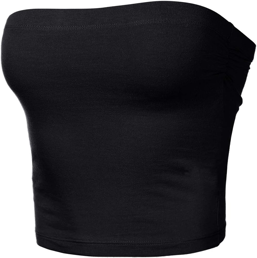 Women's Tube Crop Tops Strapless Cute Sexy Cotton Tops | Amazon (US)