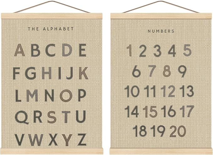 Boat Wades Alphabet Numbers Poster Hanger Frame Set of 2, Retro Alphabet Numbers ABC 123 Educatio... | Amazon (US)