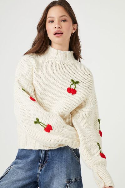 Cherry Mock Neck Sweater | Forever 21 (US)