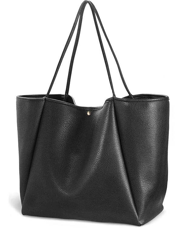 HOXIS Oversize Vegan Leather Tote Women Weekender Bag Shopper Handbag Travel Purse | Amazon (US)