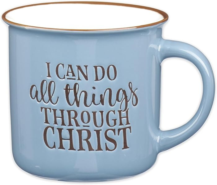 Christian Art Gifts Blue Camp Style Ceramic Coffee Mug \u2013 13 oz. Microwave and Dishwasher Saf... | Amazon (US)
