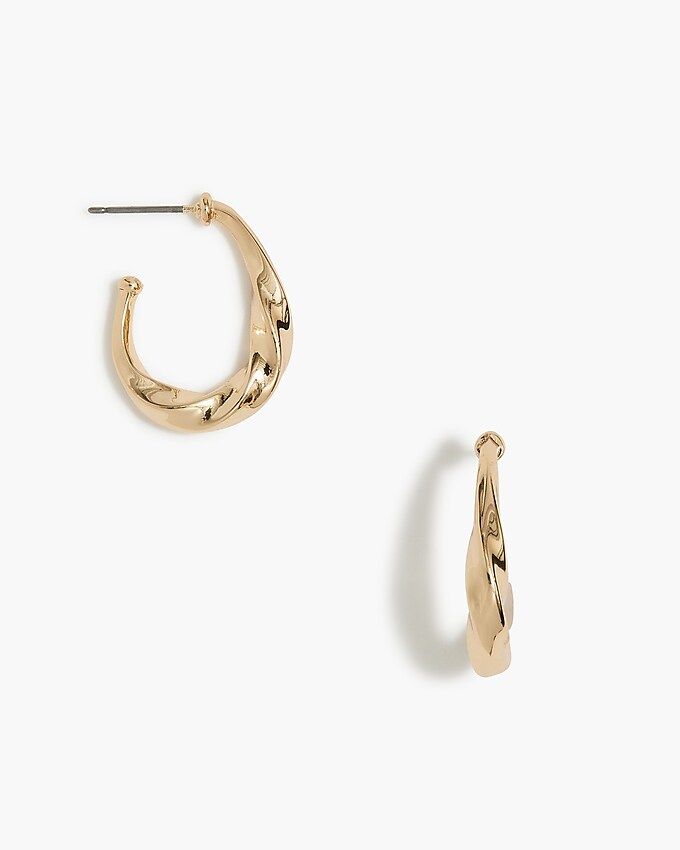 Gold twisted hoop earrings | J.Crew Factory