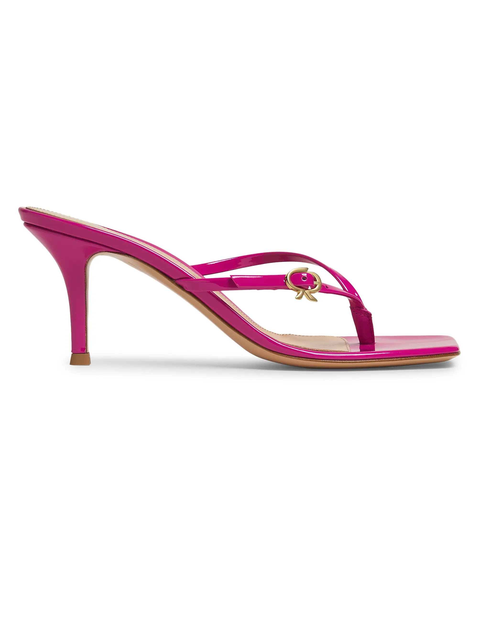 Ribbon 70MM Patent Leather Thong Sandals | Saks Fifth Avenue