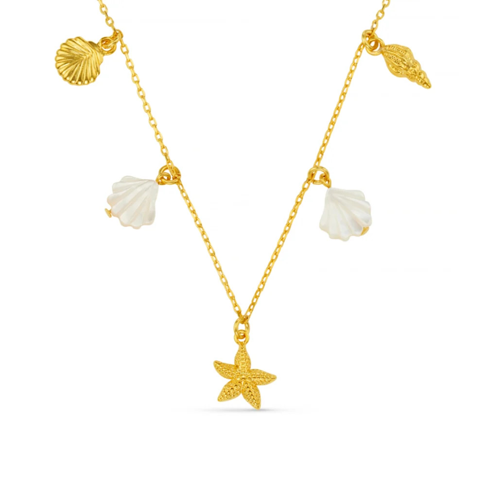 Mixed Shell & Starfish Charm Necklace | Orelia