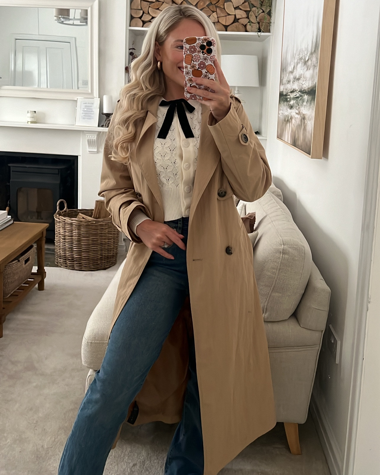 Autumn outfit of the day 🤎🍂 high waisted straight jeans, trench coat, bow cardigan 

5ft 3 wearing size 8 regular jeans
8/small in cardigan 

#LTKautumn #LTKuk #FashionMonth