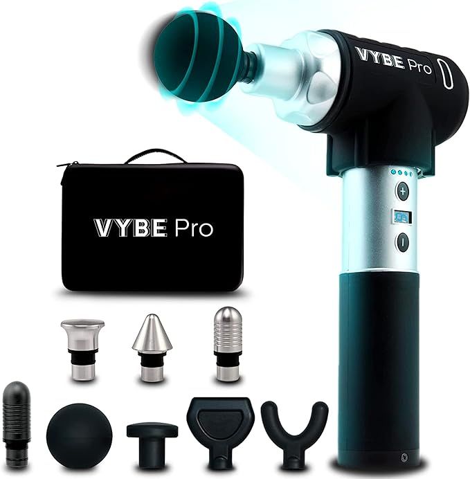 Vybe Pro Muscle Massage Gun for Athletes - 9 Speeds, 8 Attachments - Powerful Handheld Deep Tissu... | Amazon (US)