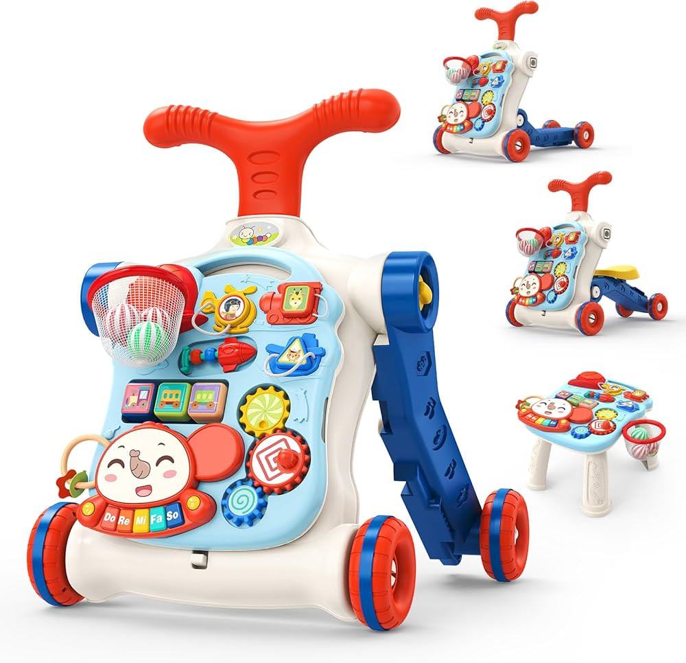 CUTE STONE 5 in 1 Walker for Baby Boy, Sit to Stand Push Walker with Activity Center Learning to ... | Amazon (US)
